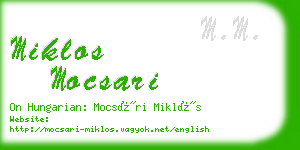 miklos mocsari business card